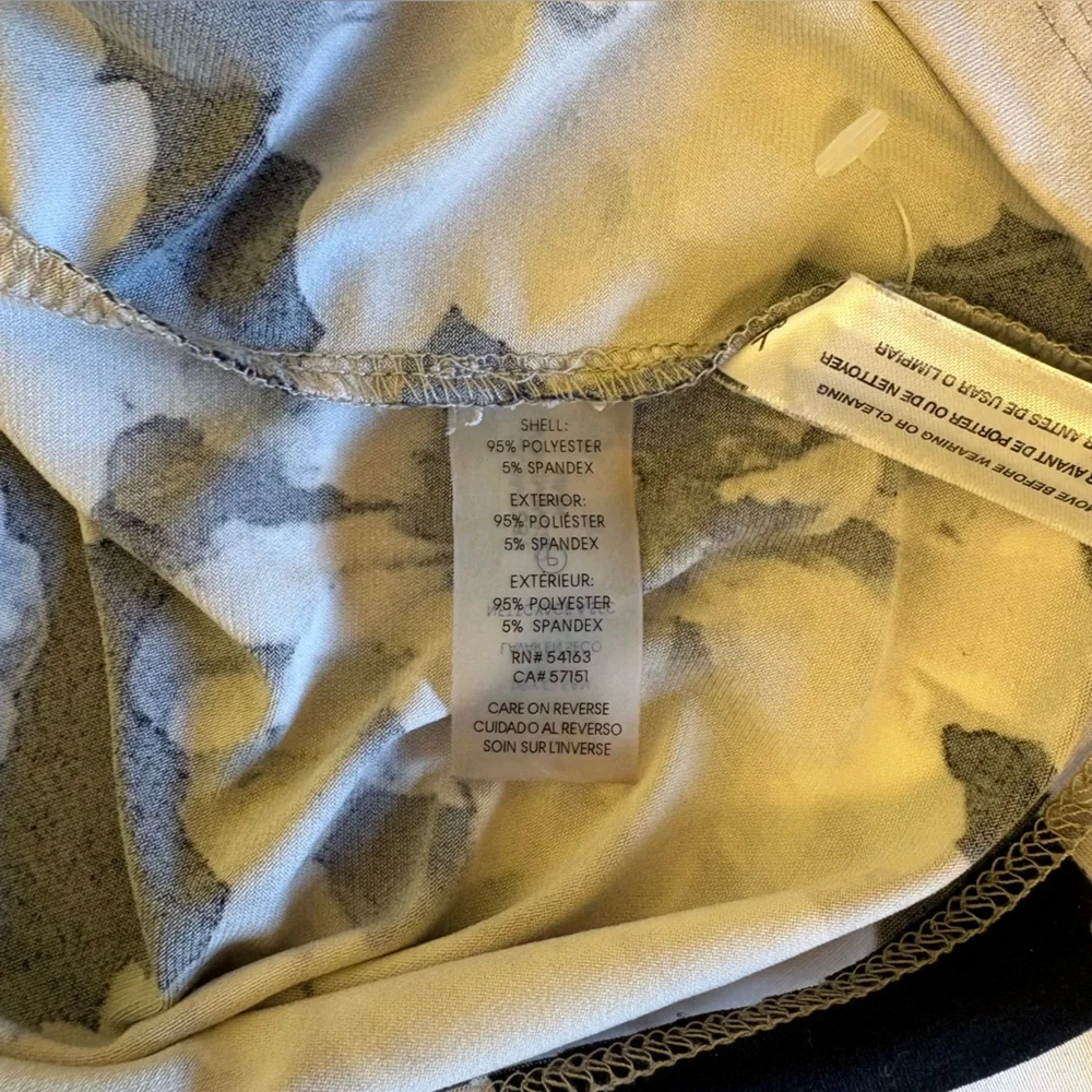 Calvin Klein Black & White Floral Sleeveless Career Blouse Small - Picture 4 of 7